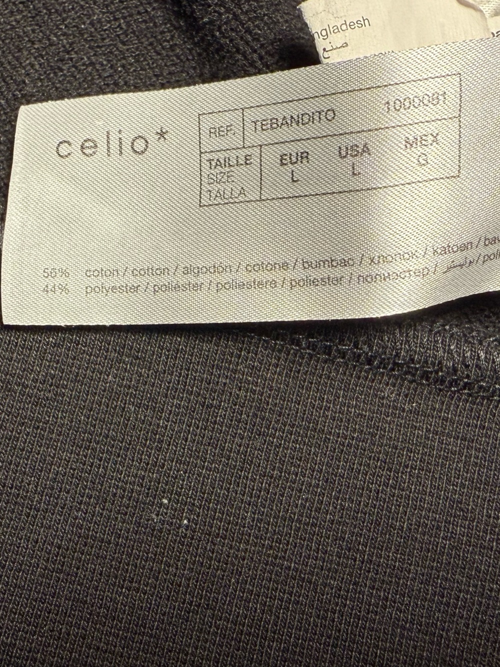 Celio* Black Crewneck Sweater with Blue, Orange and White Chest Stripes - Picture 11 of 15
